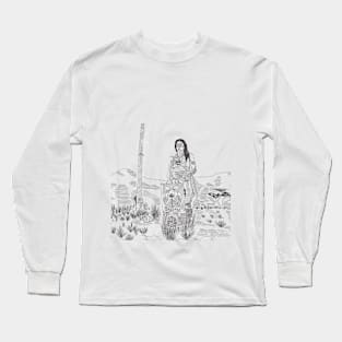 Guerrero Chichimeca con escudo Long Sleeve T-Shirt